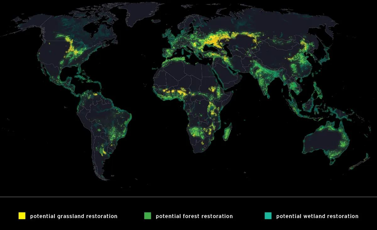 Restoration Opportunities Map, restoring converted lands Map