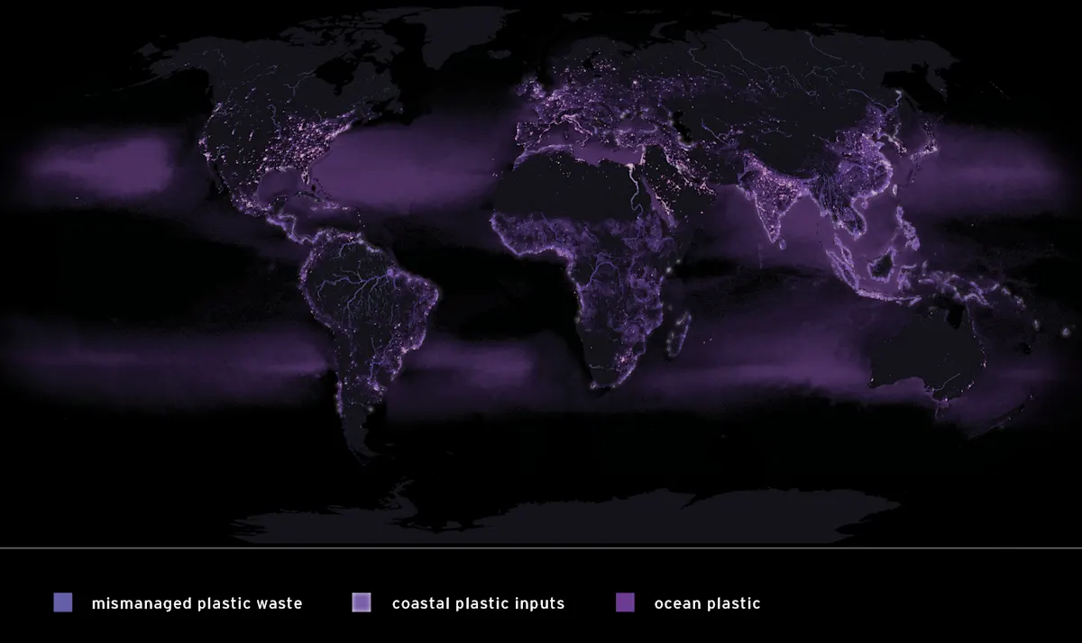Plastic Waste map w key