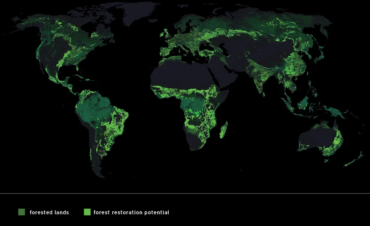 Forest Restoration Potential Map with Key