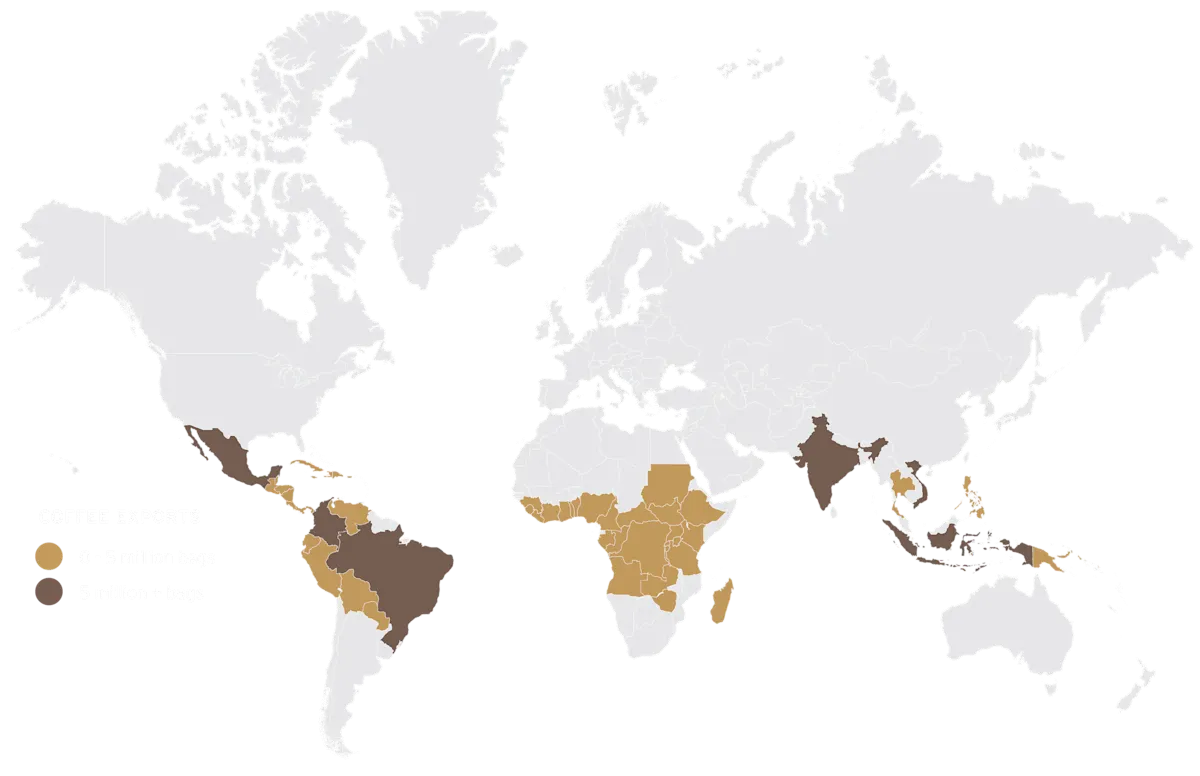 COFFEE exports map