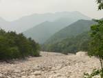 Once green and blue riverbed
