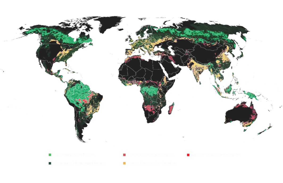Greenprint Conservation Restoration Forest Conversion Map w Key