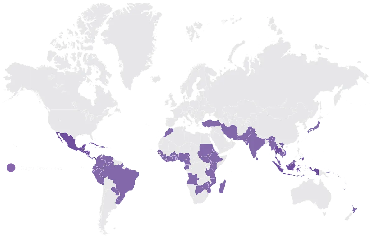 SUGAR production map