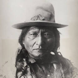 Chief Sitting Bull Photographed With A Monarch On His Hat