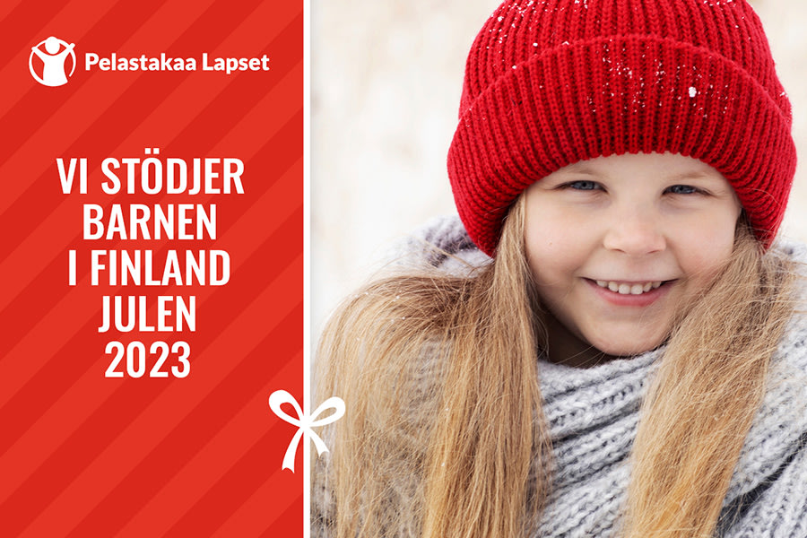 Vi stödjer barnen i Finland julen 2023.