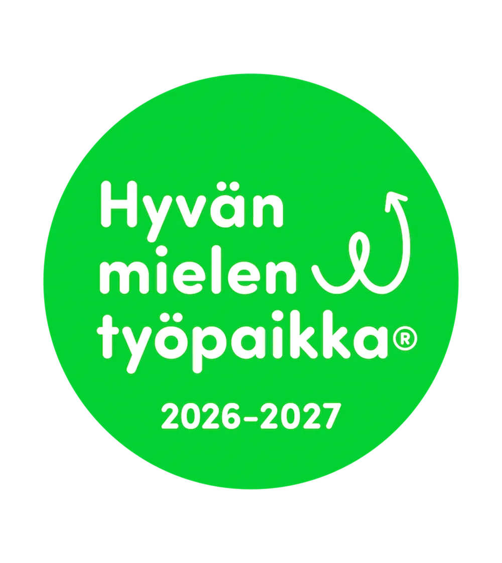 Hyvän mielen työpaikka 2026-2027 -logo.