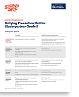 Bullying Prevention Unit for Kindergarten