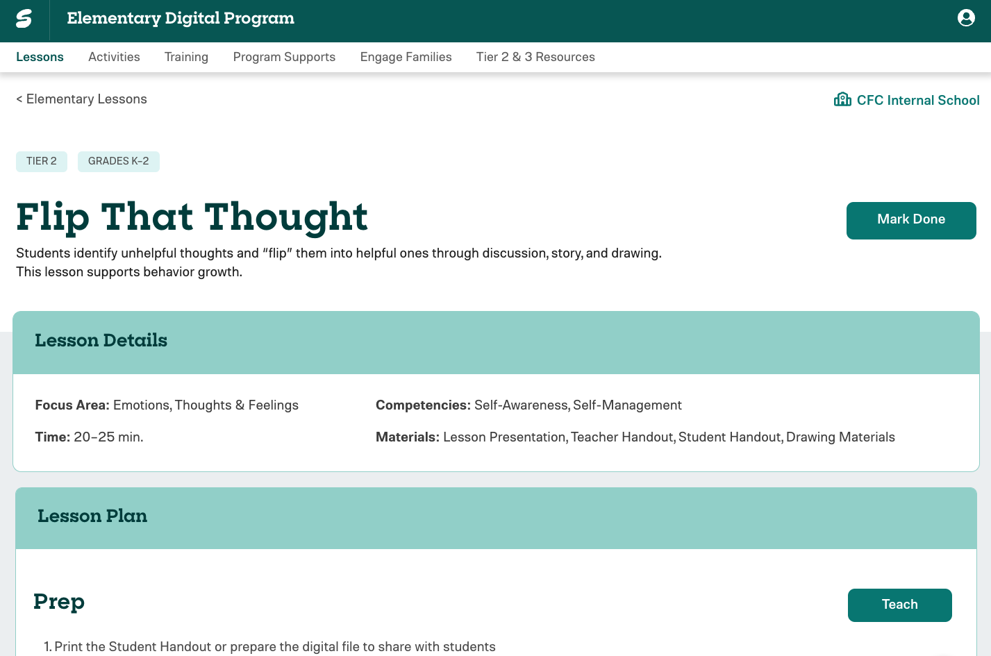 K-12 curriculum - how to identify and flip unhelpful thoughts