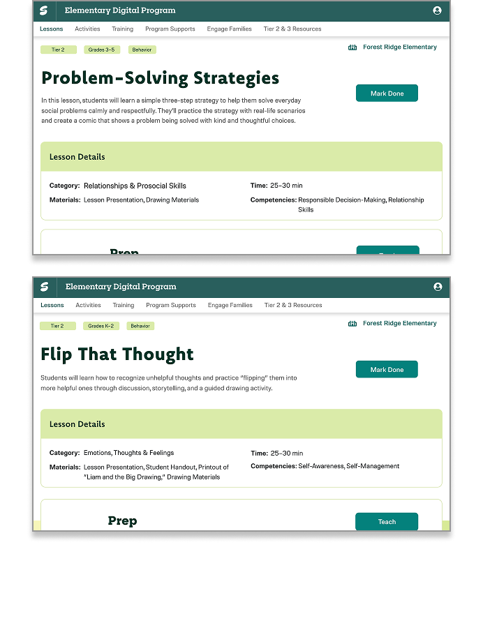 Thumbnail of sample lessons.