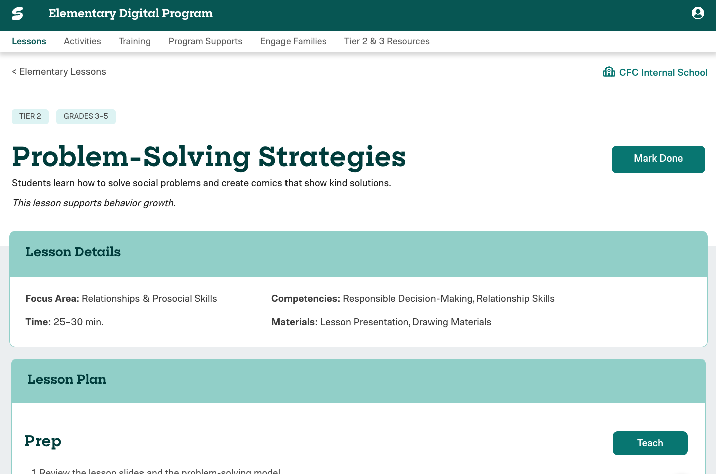 elementary lesson plan - learning problem-solving skills