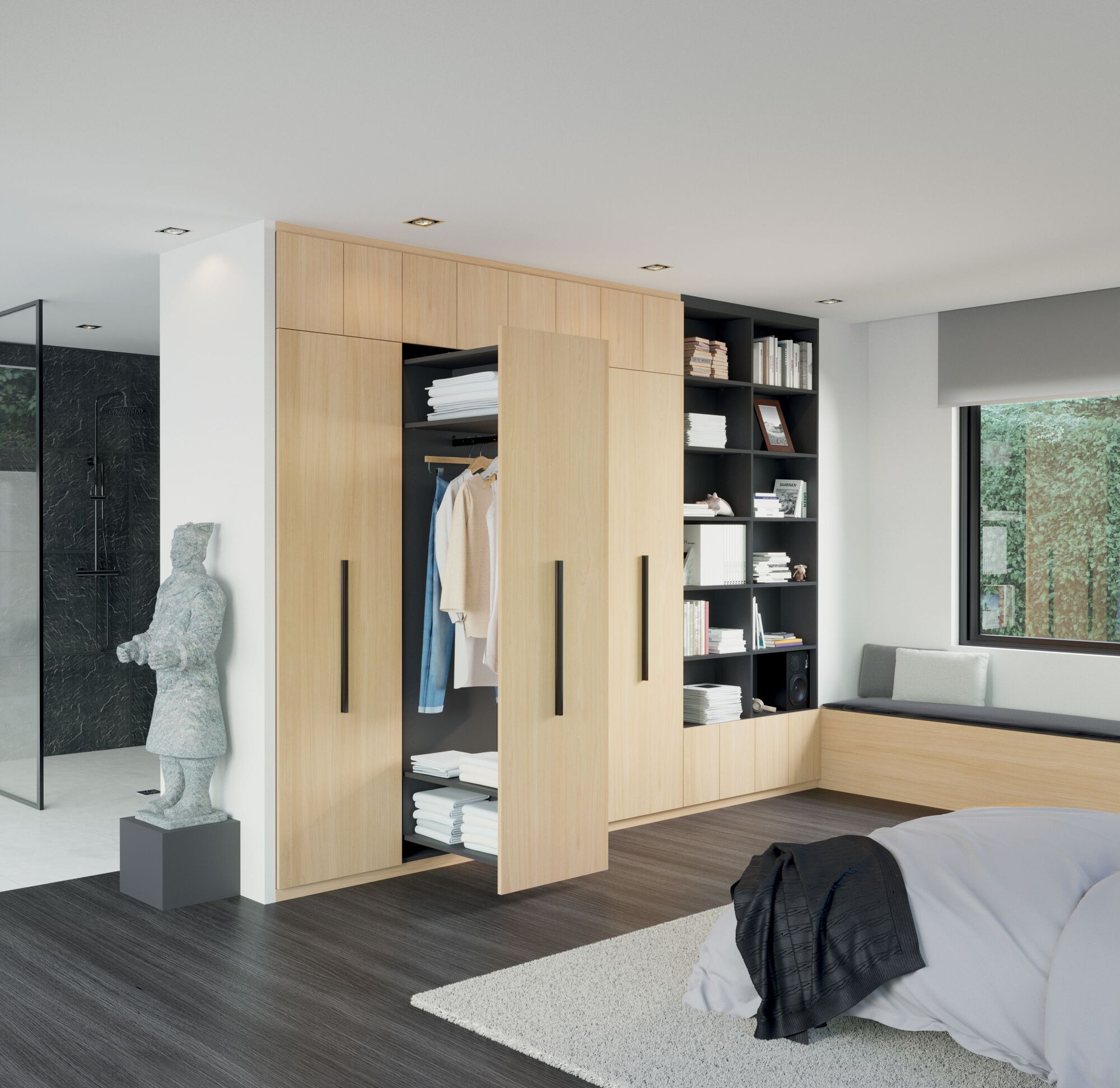 idee-dressing-bibliotheque-chene-noir-mat
