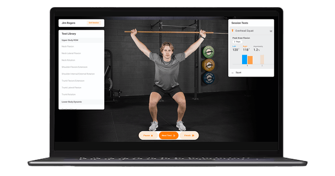 Kinematic analysis of overhead squat using HumanTrak.