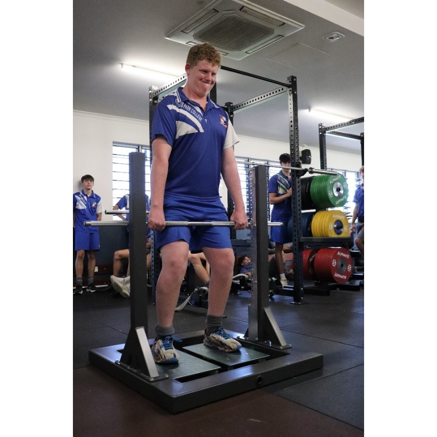 An Ignatius Park student performing an IMTP test on ForceDecks.