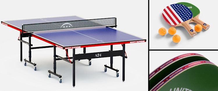 marty-supreme-A24-movies-mythology-advertising-experiential-wheaties-timothee-chalamet-table-tennis-film-ping-pong-table