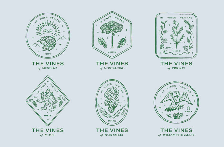 The-Vines-Regions-Logo-Logomark-Mendoza-Mosel-Montalcino-Priorat-Napa-Velley-Willamette-Valley-Design