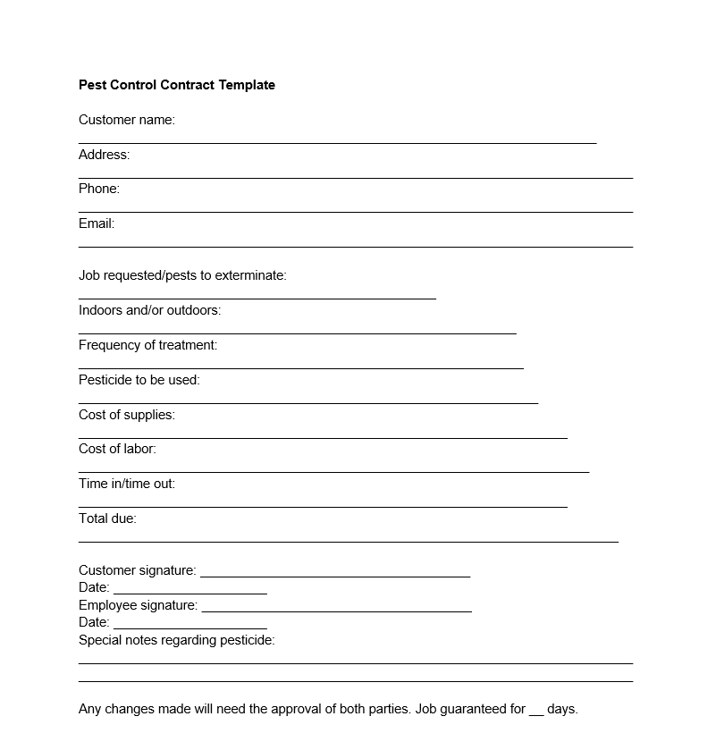 Pest Control Contract Template (Free Download) Housecall Pro