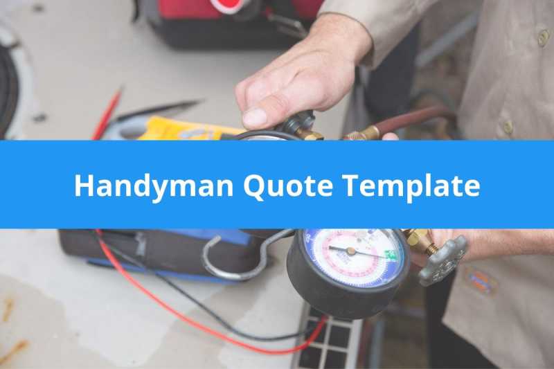 Handyman Quote Template Housecall Pro