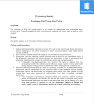 Cell Phone Policy Template Housecall Pro