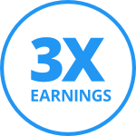 3 times earnings icon