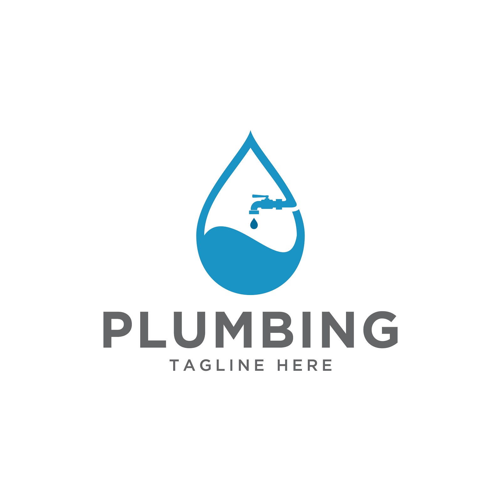 Plumbing water drop logo