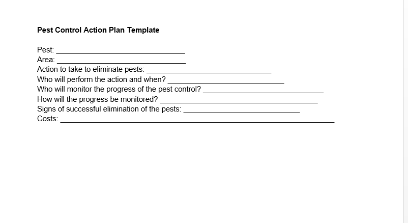 pest control action plan template
