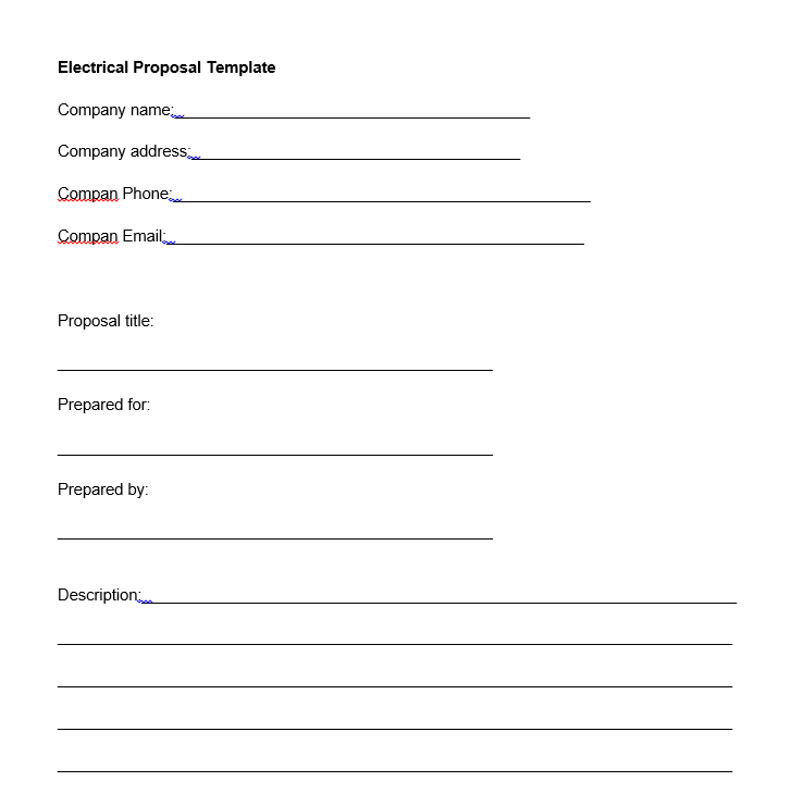 Electrical Proposal Template Free Download Printable Templates