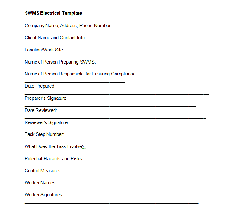 SWMS Electrical Template (Free Download) Housecall Pro
