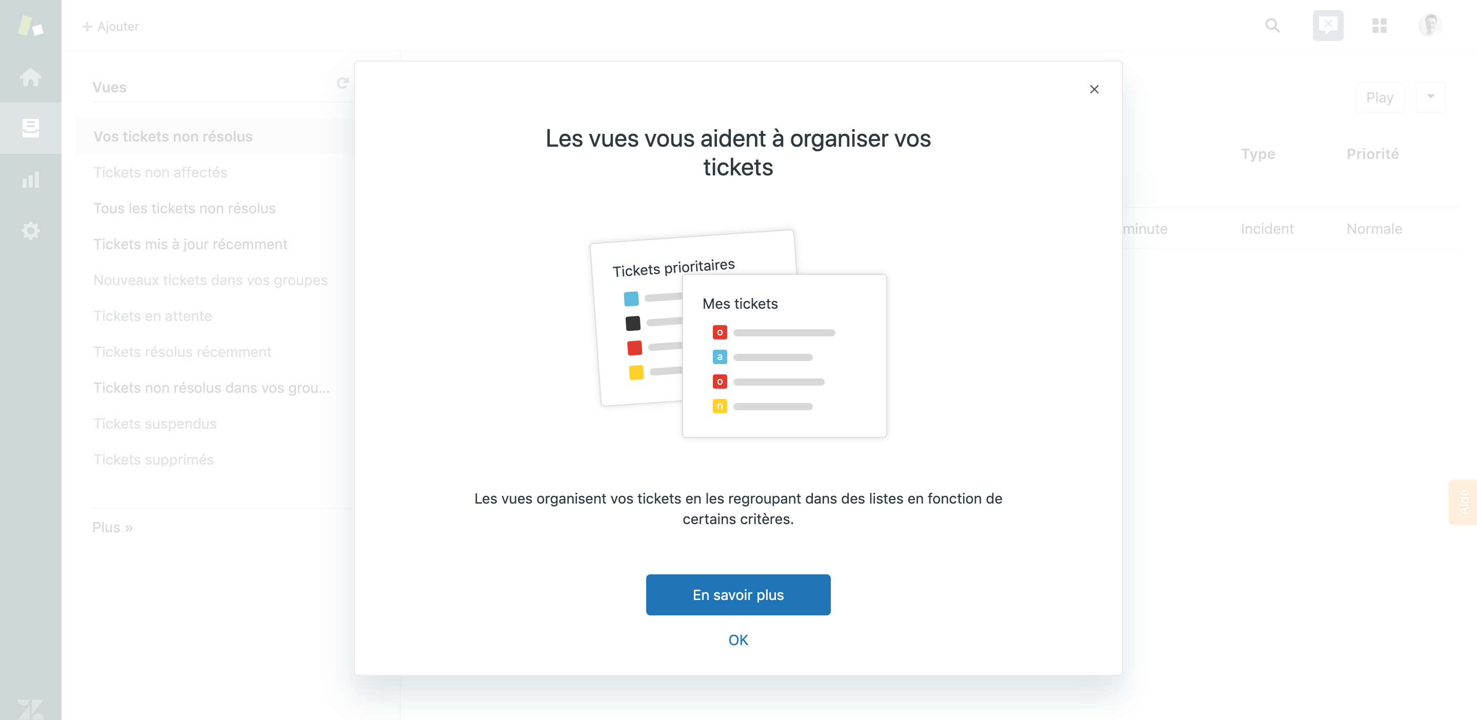 Captures d'écran - onboarding Zendesk