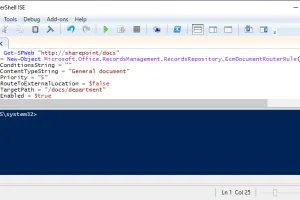 PowerShell script for creating a content organizer rule