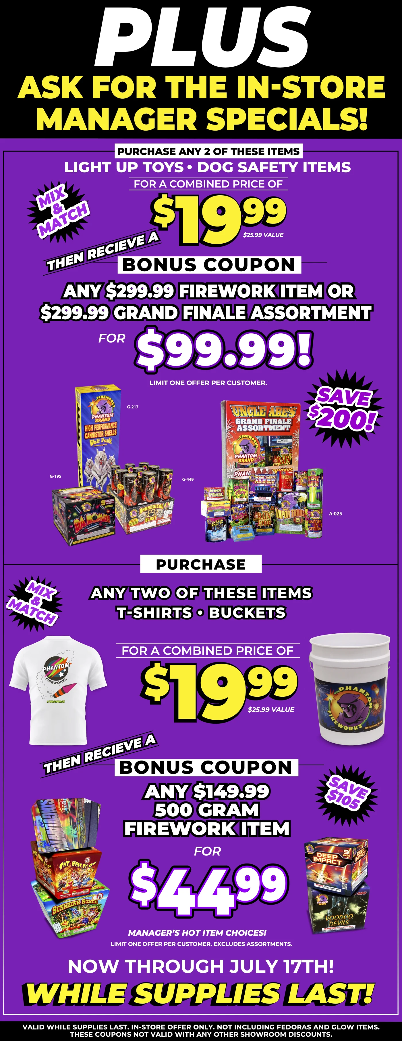 Coupons Managers Special Phantom Fireworks