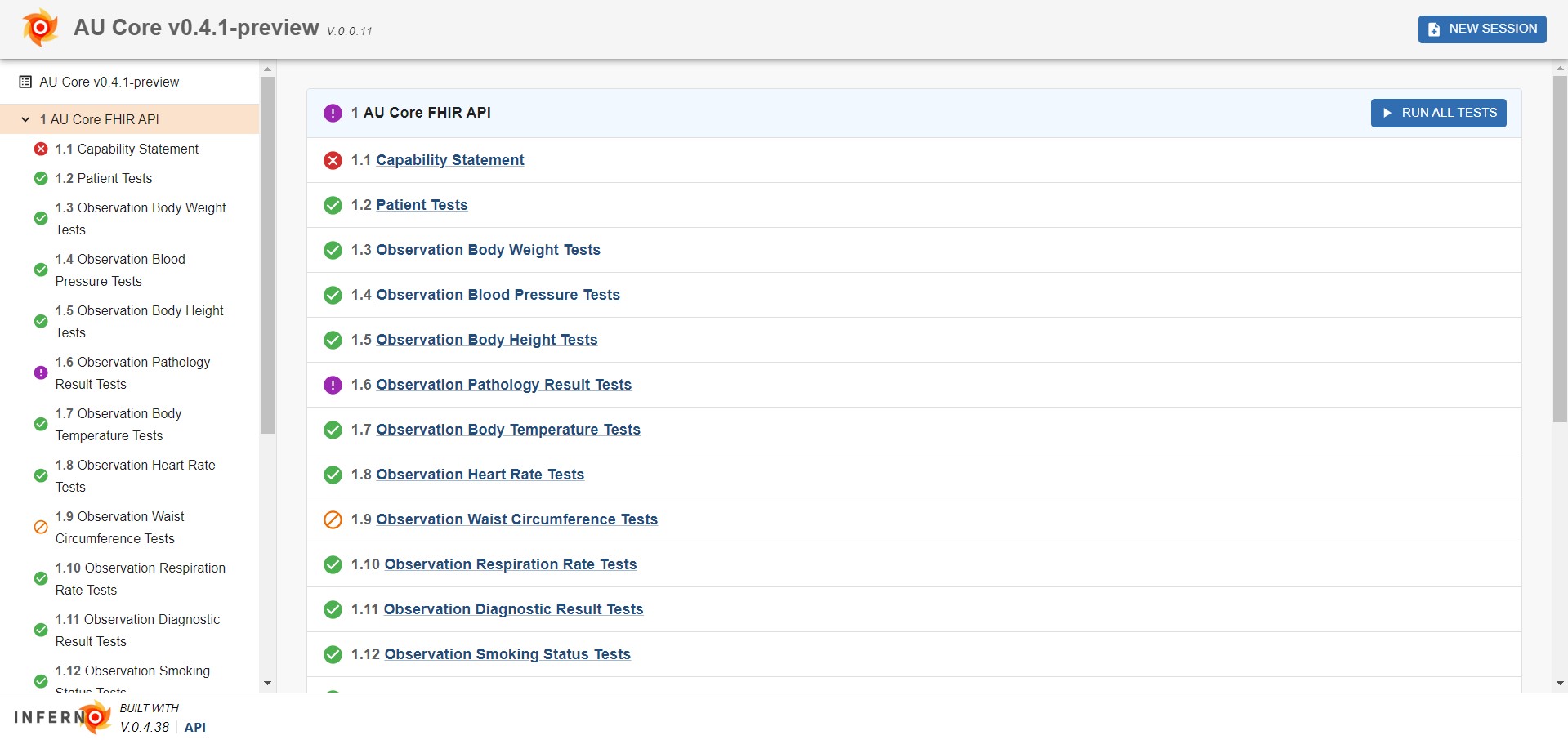 figure-9 inferno fhir test results