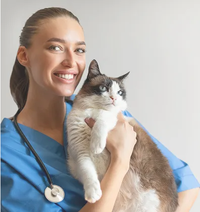 women with cat