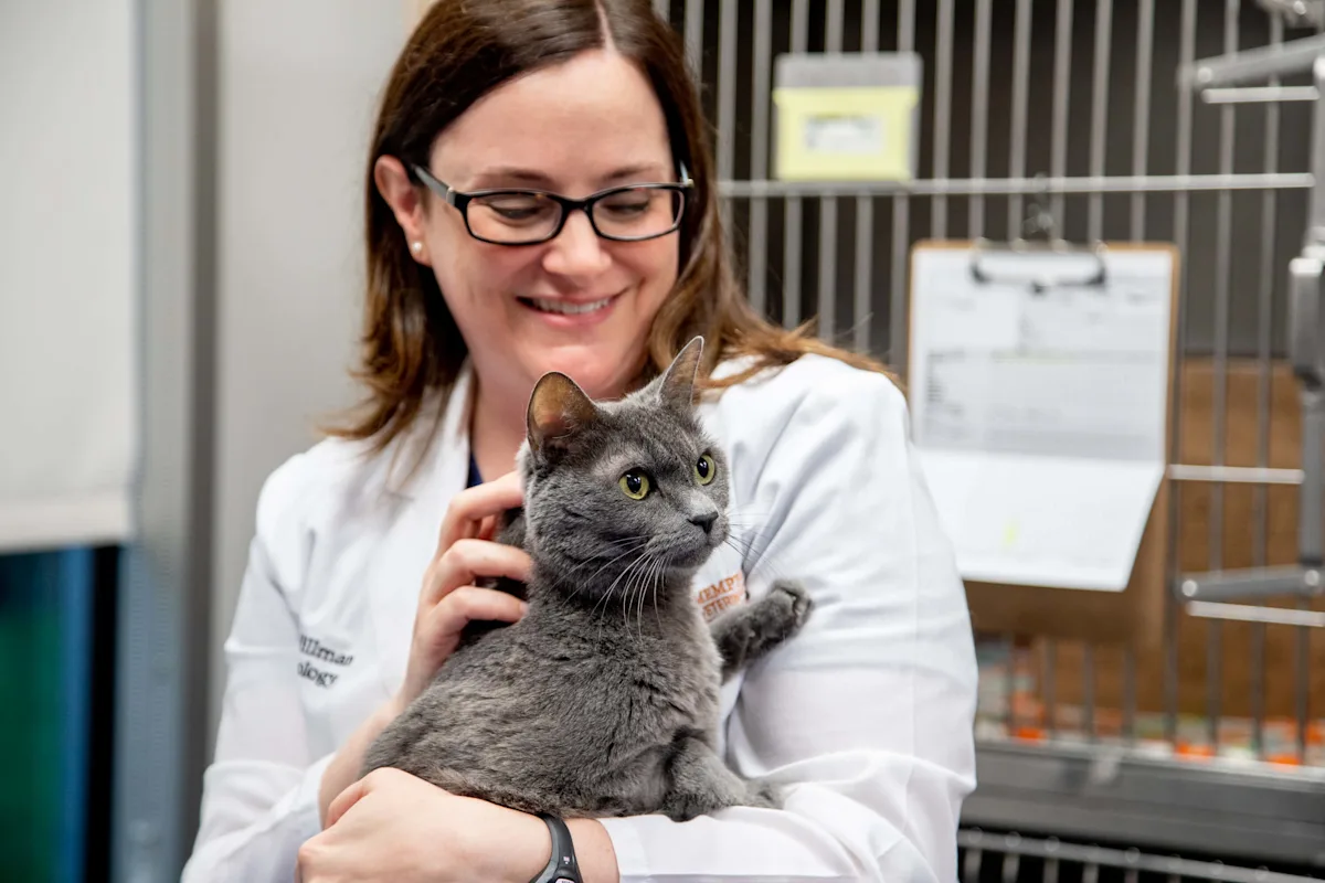 doctor with cat