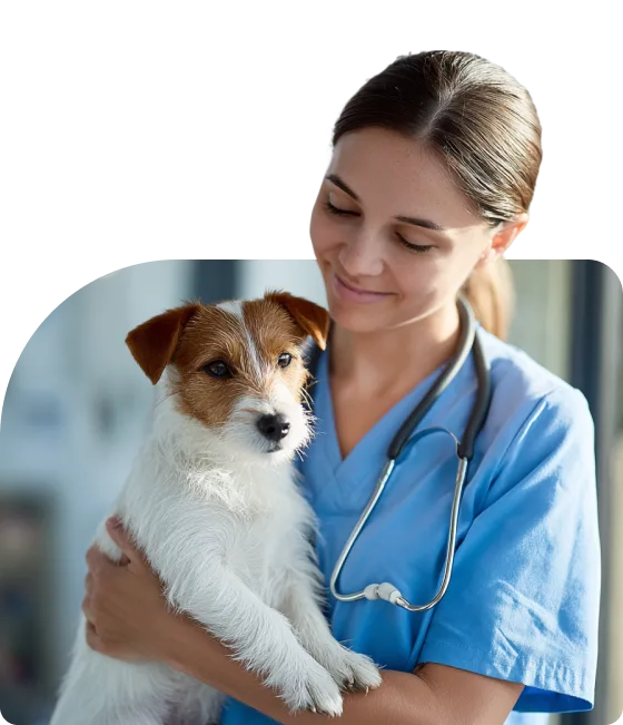 woman with dog