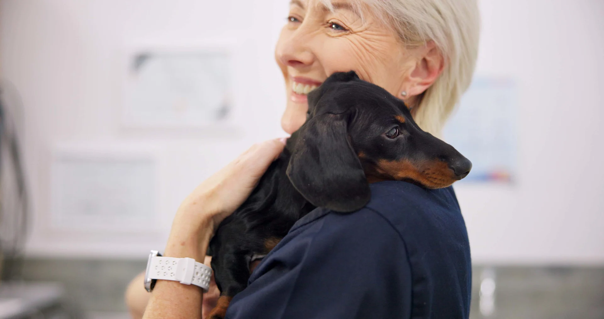 technician with dog