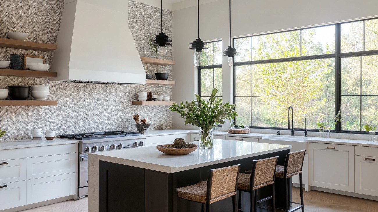 herringbone backsplash near you