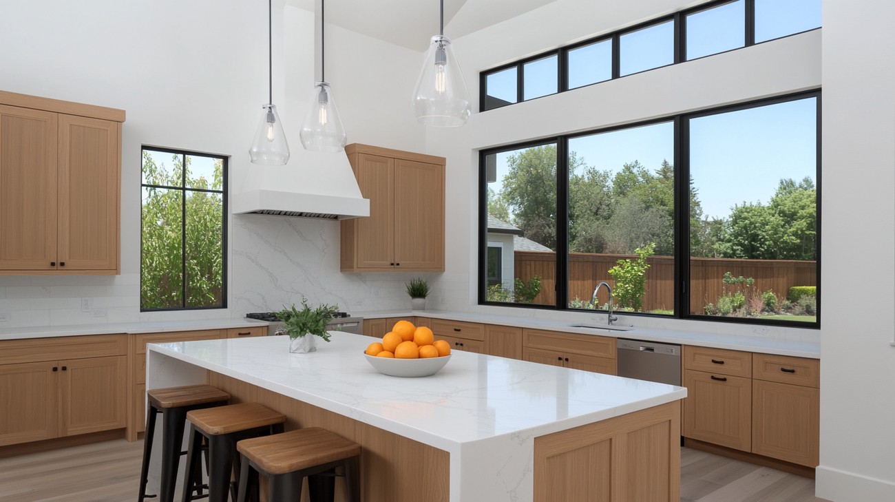 Kitchen island with seating photo