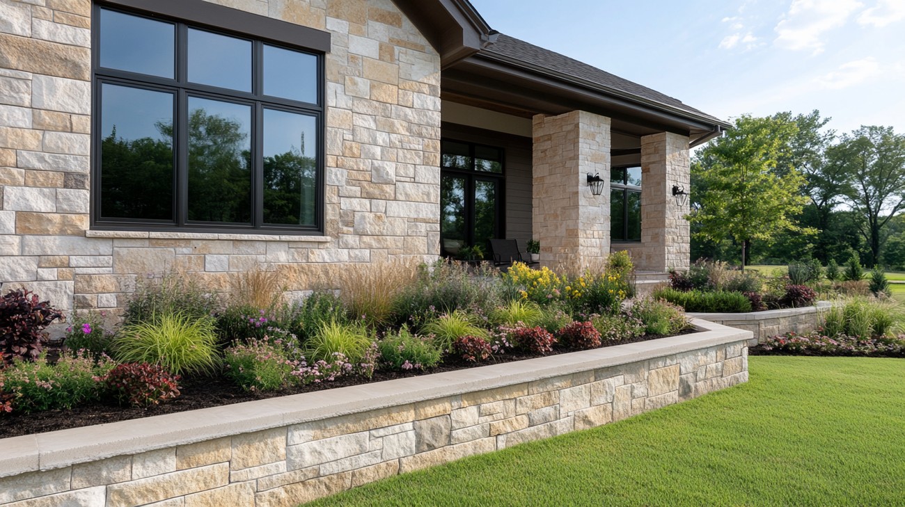 Faux stone siding photo