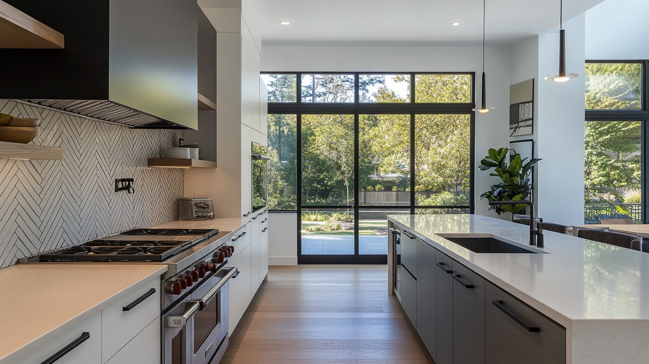 herringbone backsplash photo
