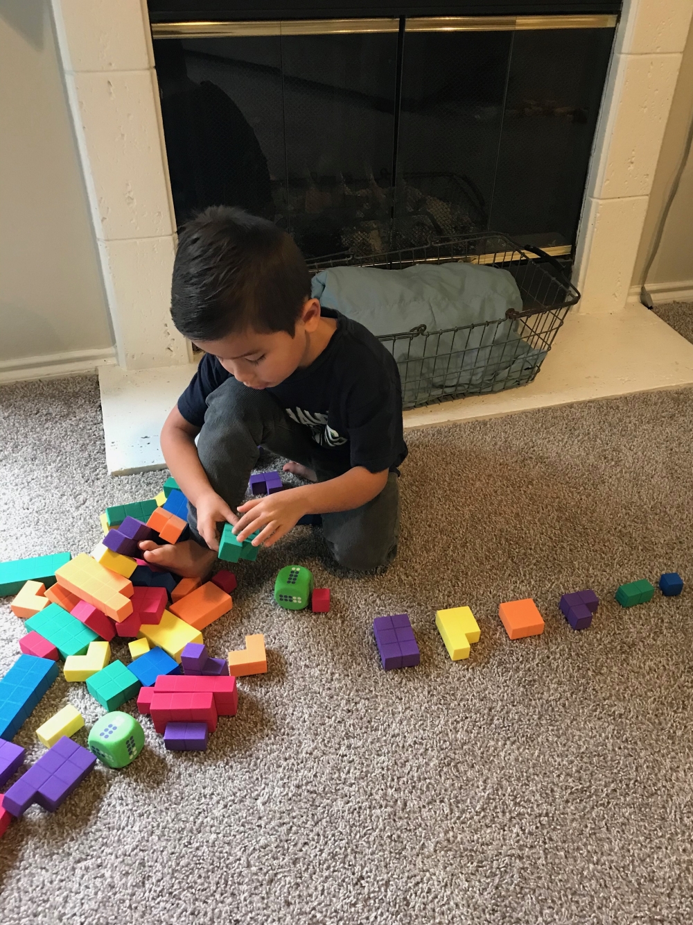 Caleb playing with blocks 1