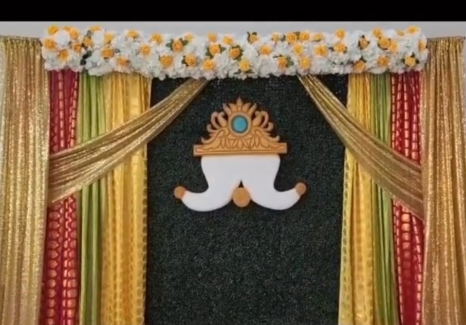 Drapes with Yellow Flower Arrangement