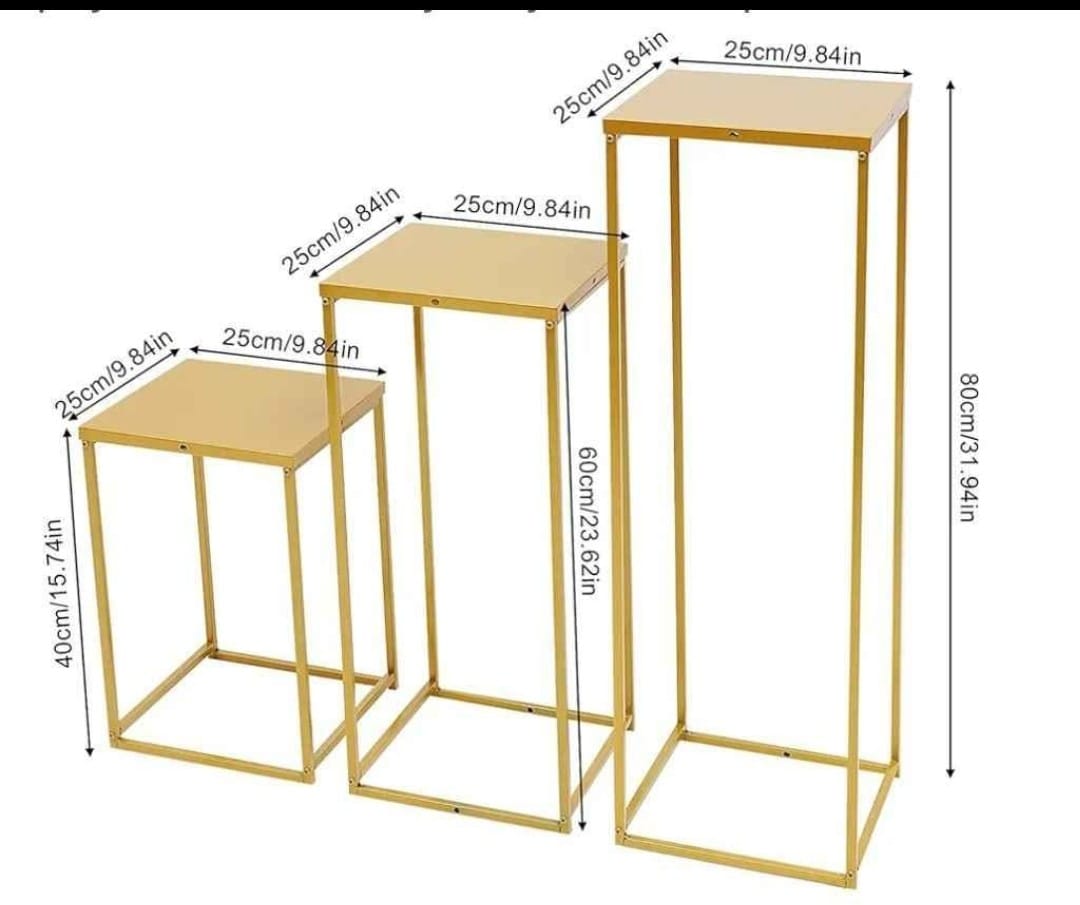 Rectangular Pedestal Stand (Set of 3)