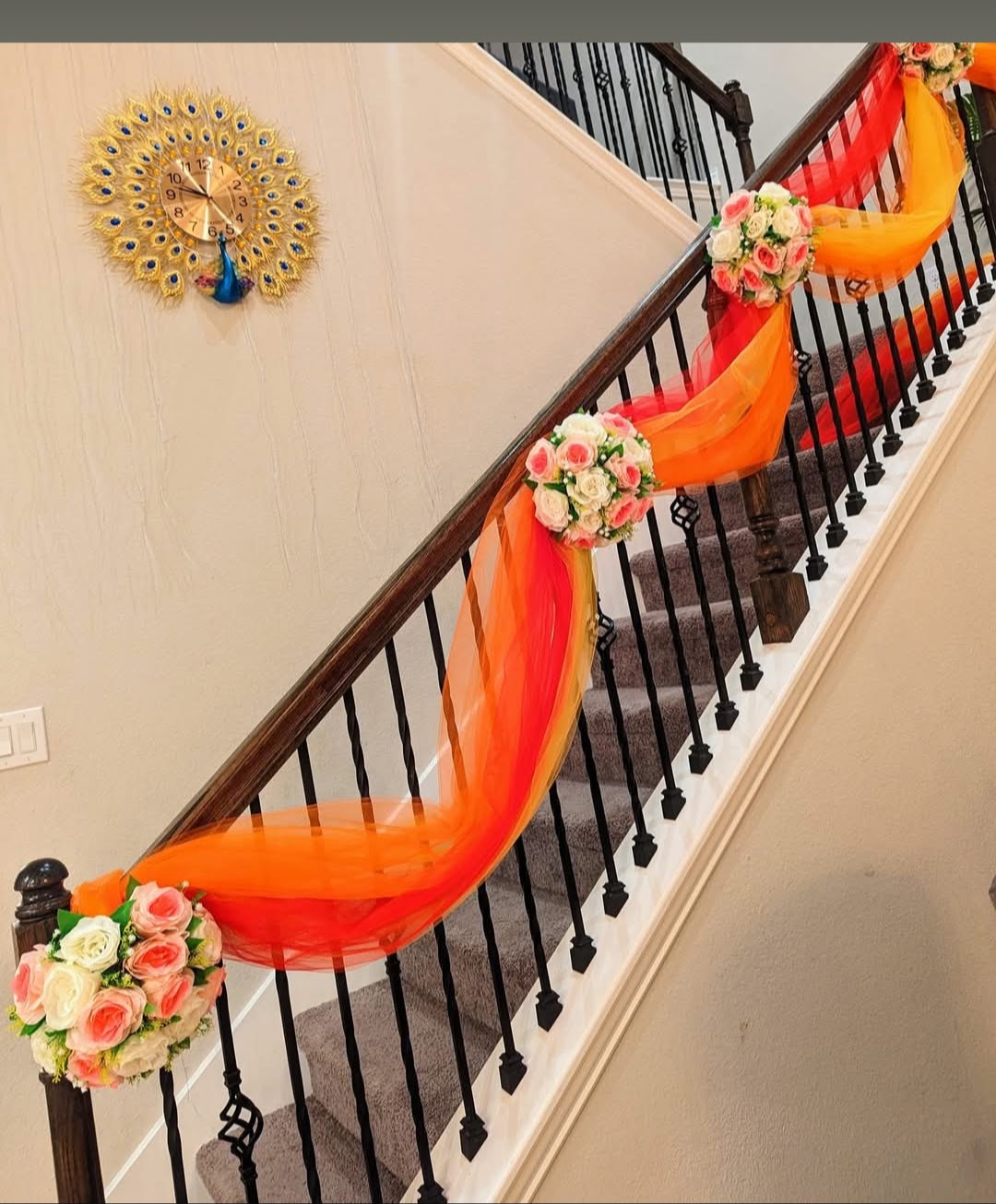 Stair Drapes Orange Yellow