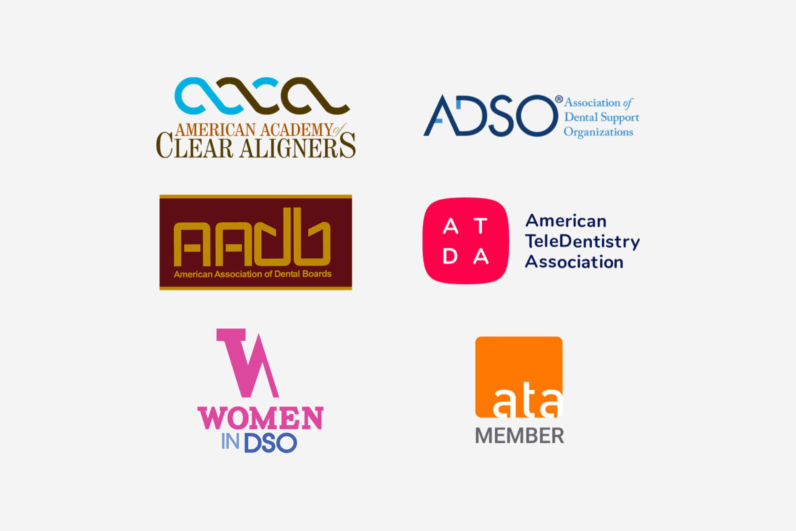 SmileDirectClub Affiliations - Leading dental organizations logos.