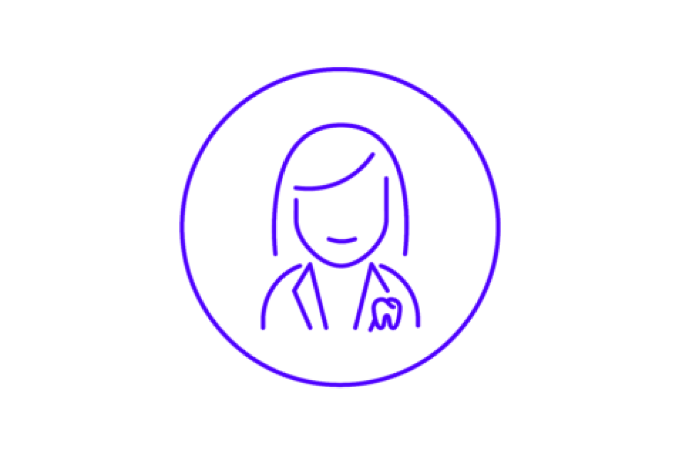 SmileDirectClub Partner Network woman doctor blurple outlined icon 