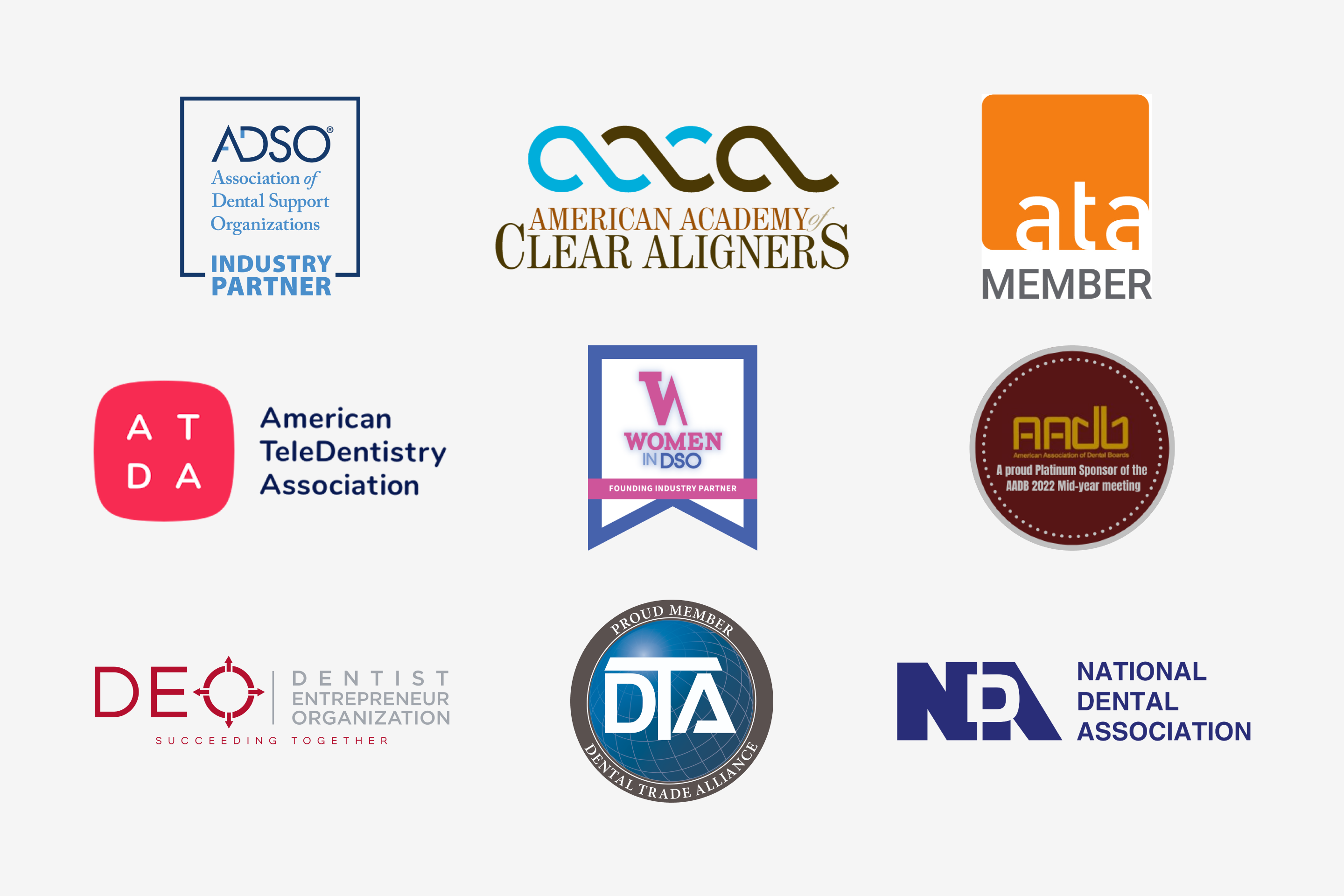 SmileDirectCub Partner Network featuring dental organizations affiliations logos