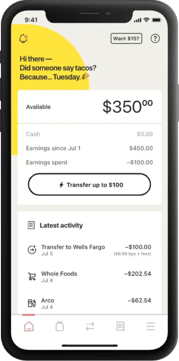 EarnIn mobile app