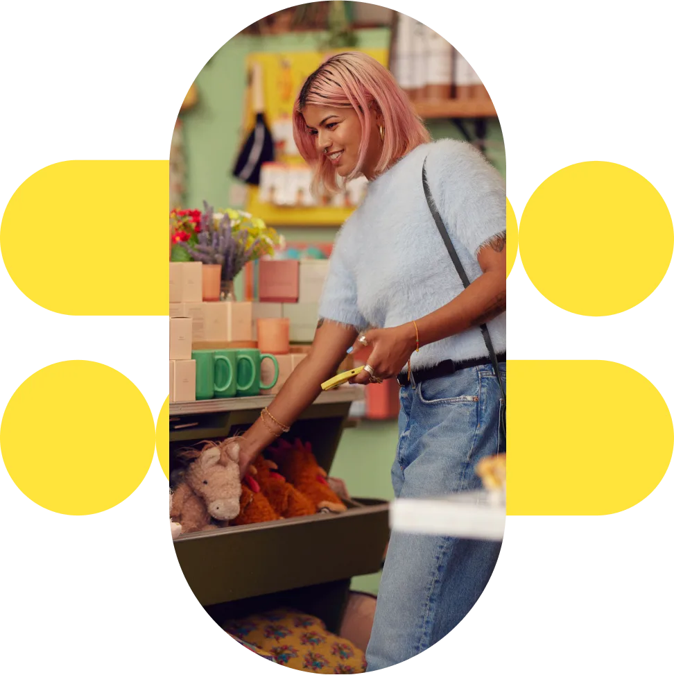 A woman shopping in a grocery store