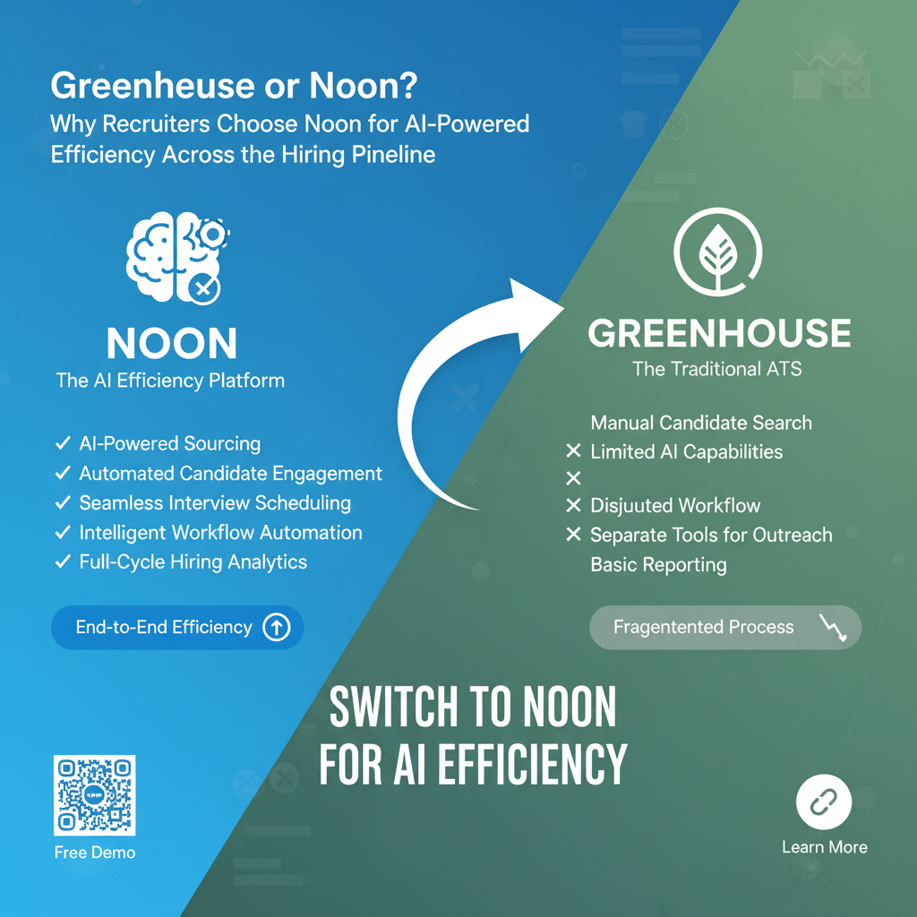 Greenhouse or Noon? Why Recruiters Choose Noon for AI-Powered Efficiency Across the Hiring Pipeline” image