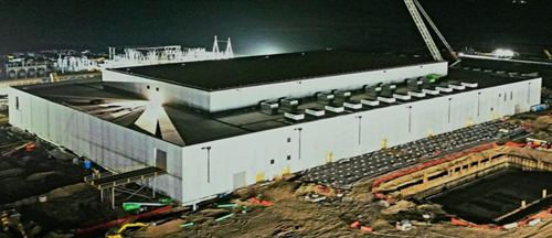 aerial view of late stage construction